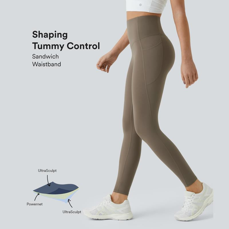 High-Waisted Tummy Control Ultrasculpt Leggings with Side Pockets